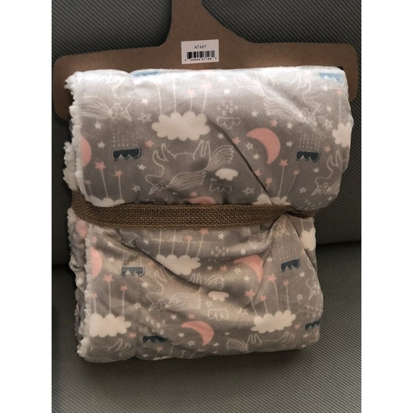 lila & jack Other New Lila Jack Gray Pink Unicorn Baby Blanket
